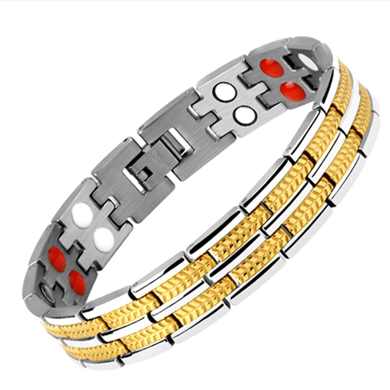 Черные мужские браслеты энергетический баланс Нержавеющая цепь звено германий