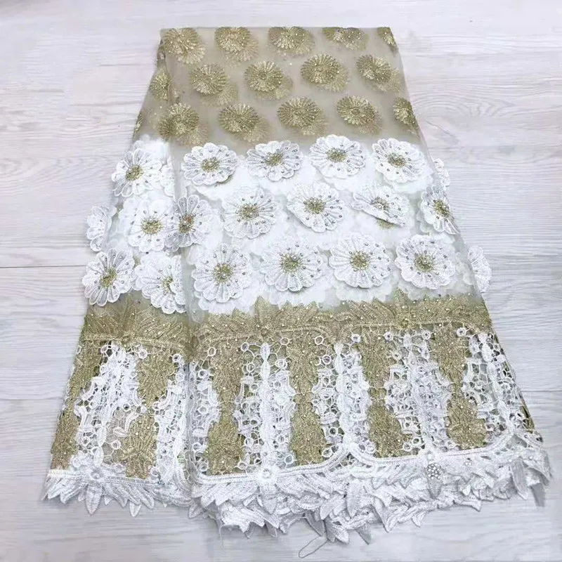 Красивая африканская гипюровая кружевная ткань Африканский гипюровый шнур