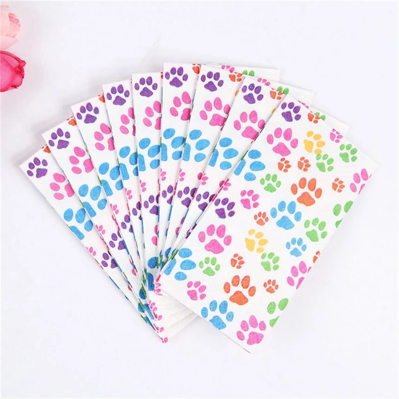 Casamento 20 шт 3-слойные Цветные печати для ног бумажные салфетки декупажа украшения