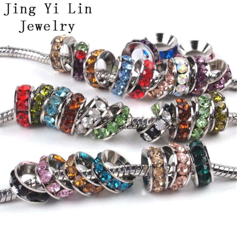 10 шт. Металлические европейские бусины с большими отверстиями|Бусины| |