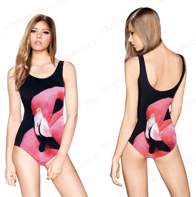 Пикантные розовые Фламинго Для женщин Купальники для малышек зеленый павлиньи