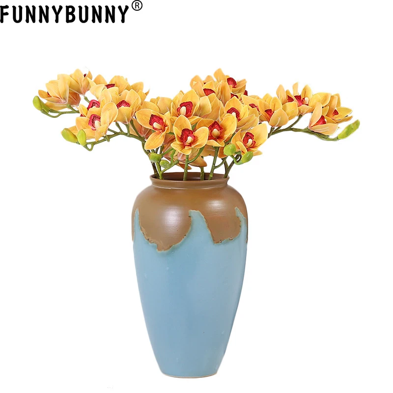 Искусственный цветок орхидеи FUNNYBUNNY украшение для дома свадьбы зеленая