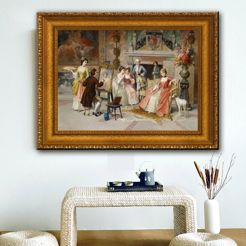 Классические фигурки дворца художника рисования портрет девушки печать на