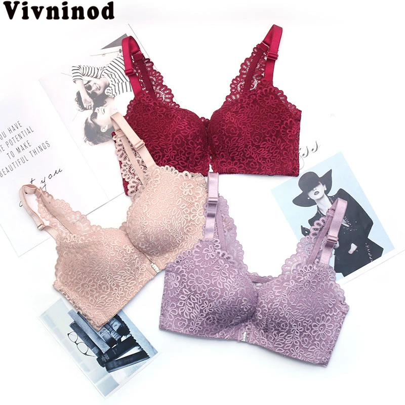 Бюстгальтер кружевной с цветочной вышивкой и эффектом пуш-ап