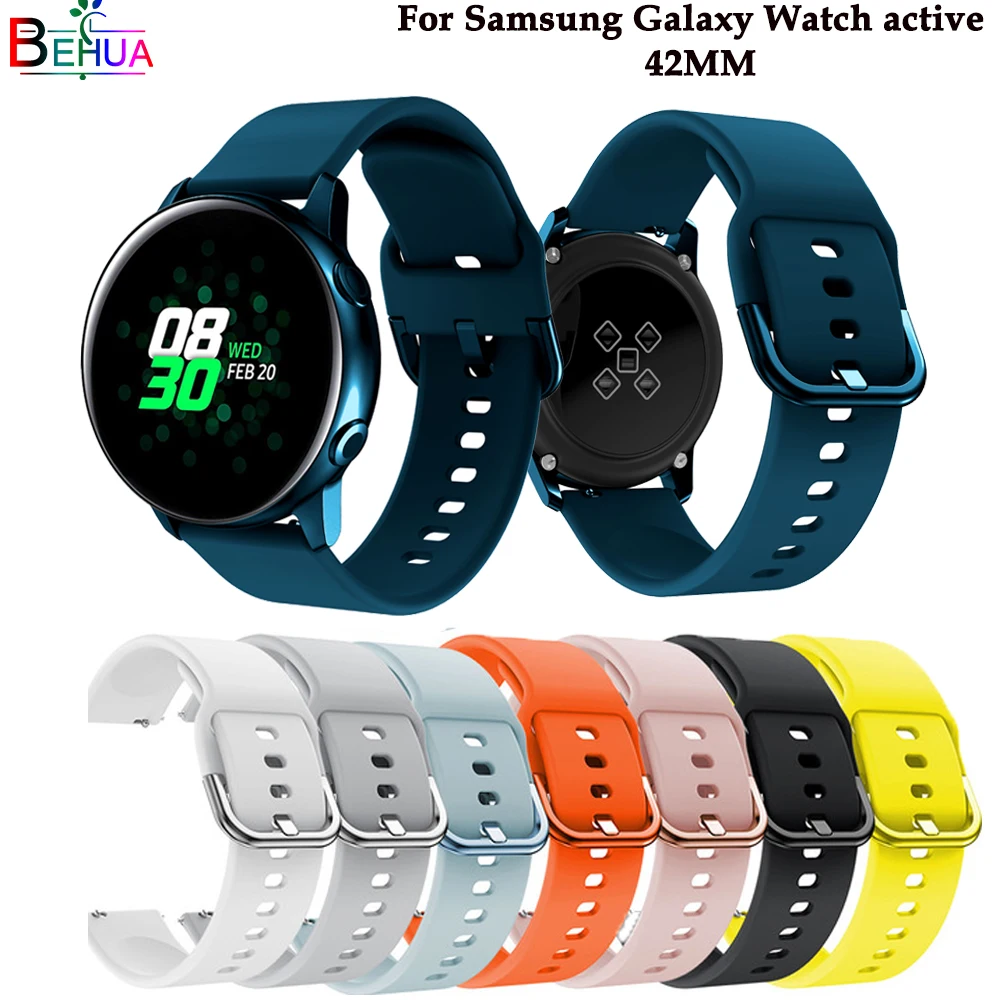 

Ремешок силиконовый для смарт-часов Galaxy watch active, оригинальный спортивный сменный Браслет для Samsung Galaxy 42 мм