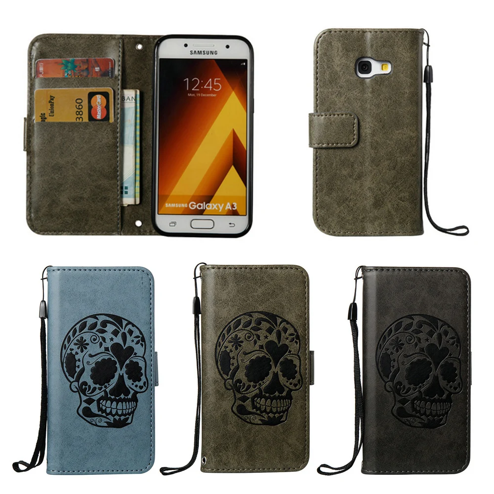 Абстрактный череп Роскошный PU кожаные Магнитная подставка слот для карты