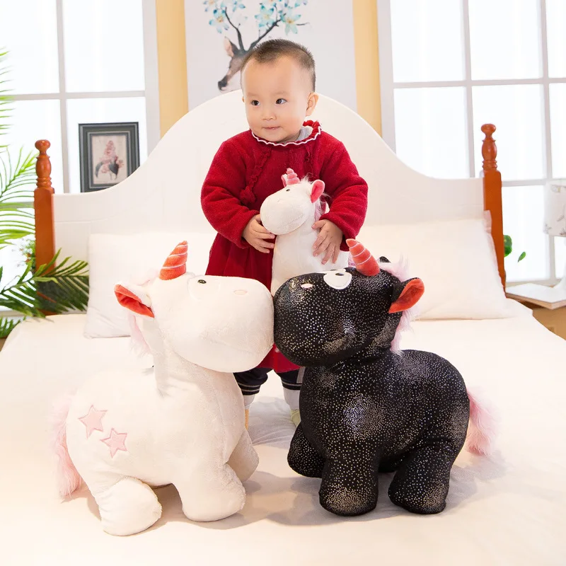 

Cartoon Animal Plush Toy Black And White Unicorn Plush Toy Cute Little Horse Figurine Unicorn Child Birthday Gift Christmas Gift