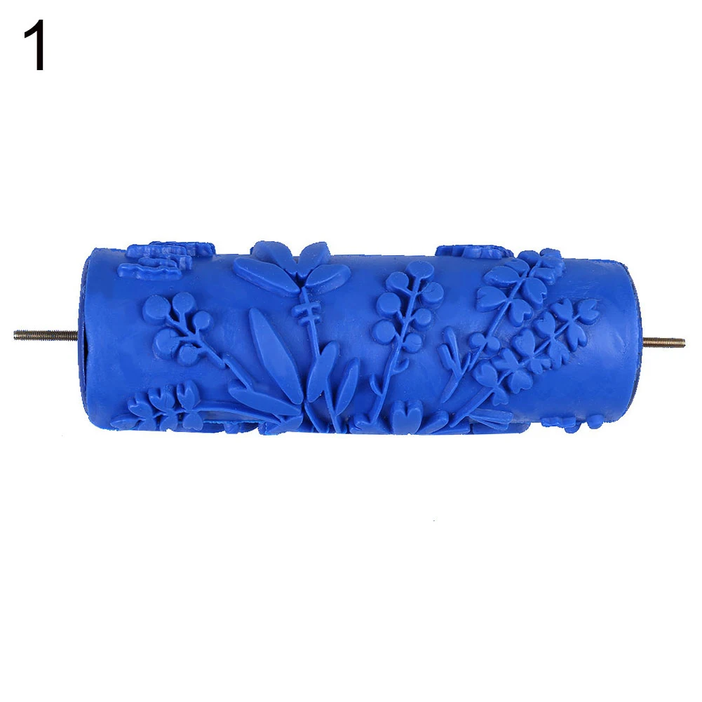 1 NEW Soft Rubber Iron Pattern Painting Rollers Brush Wall Art Decoration Embossing Tool DIY - Цвет: 1