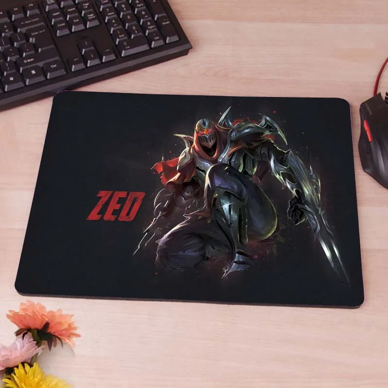 MaiYaCa Лига Легенд Zed компьютерный коврик для мыши коврики для украшения рабочего стола Нескользящий Резиновый коврик 220 мм X 180 мм X 2 мм - Цвет: 25X29CM