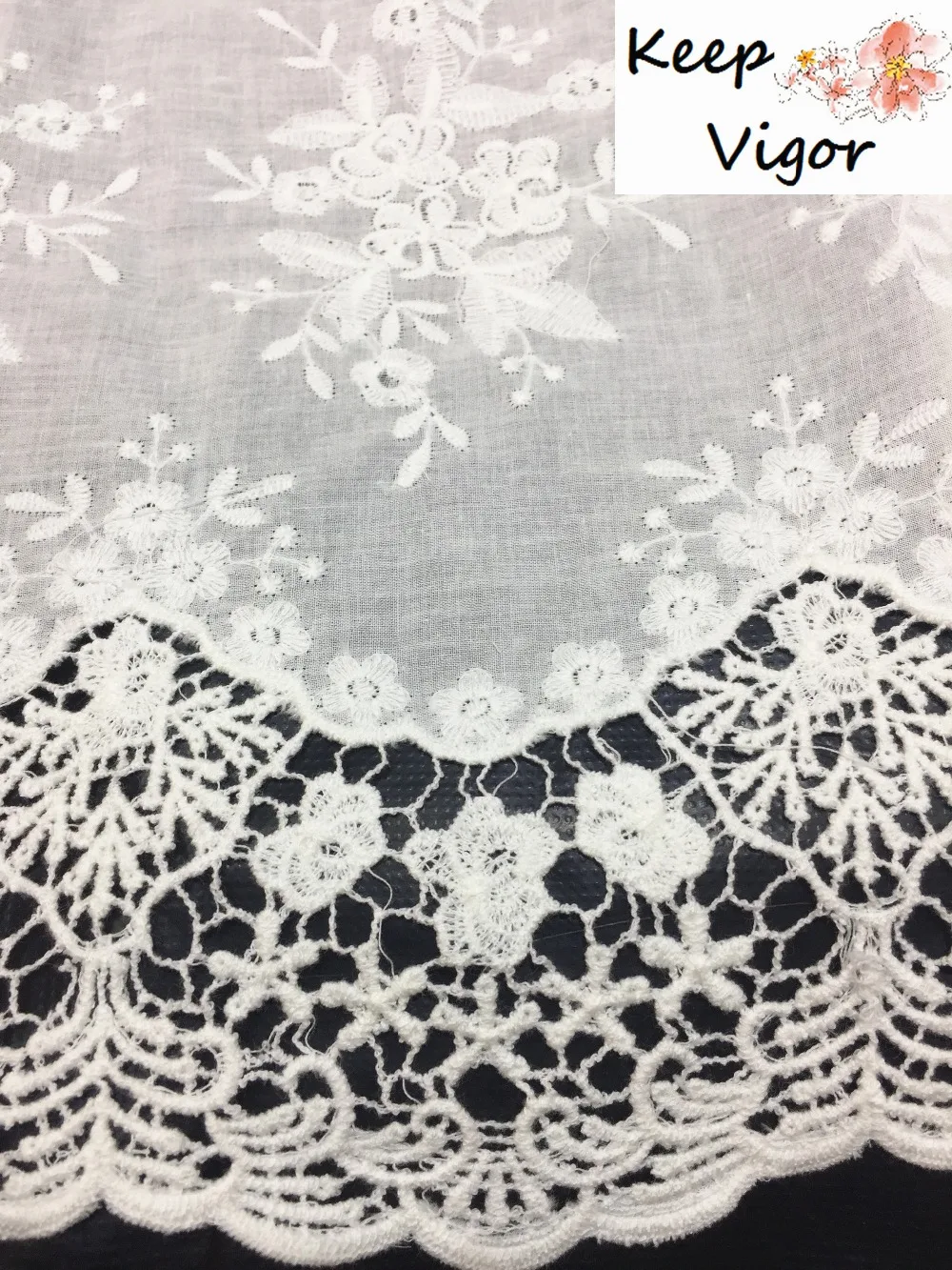 (1 ярд) 100% хлопок белый хорошее качество мягкая двухсторонняя кружевная ткань с