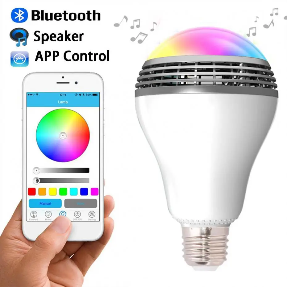 Ytom новые E27 умный светодиодный лампочка Беспроводной Bluetooth Динамик 110 V-240 5 Вт