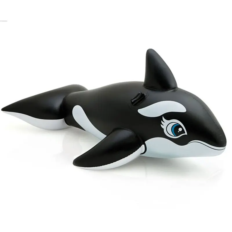 193x119 см Intex Whale Ride On гигантское черное надувное кольцо для плавания в бассейне с