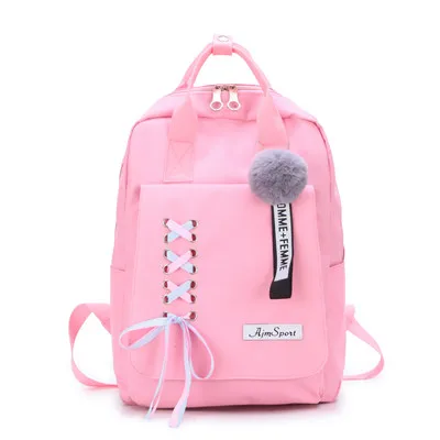 4 шт./компл. лента цепь с буквенным Mochila рюкзак туристические рюкзаки для отдыха школьные рюкзаки для девочек-подростков, школьный рюкзак - Цвет: 1pcs pink