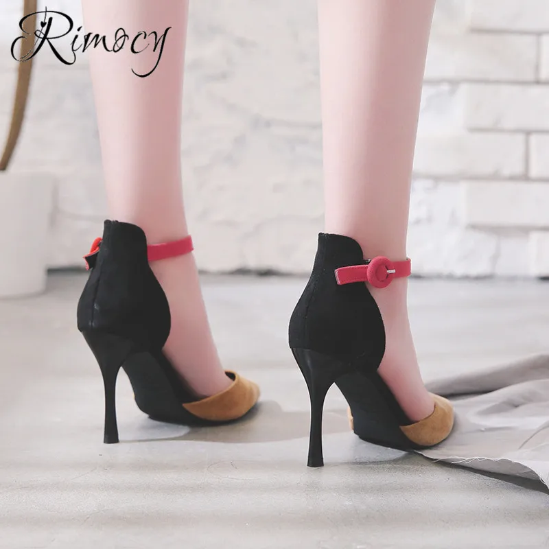 Rimocy 2019 spring single shoes woman stiletto high heels pumps ladies summer sexy pointed toe sandals mujer new dress | Обувь