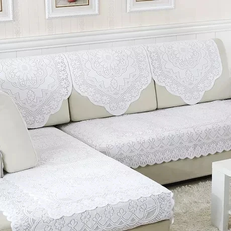 white one 1piece Европейский пасторальный Стиль Чехлы для диванов белый кружевной цветок Чехлы для диванов многофункциональная мебель чехлы для диванов декор спинки полотенце один шт - Цвет: white one 1piece