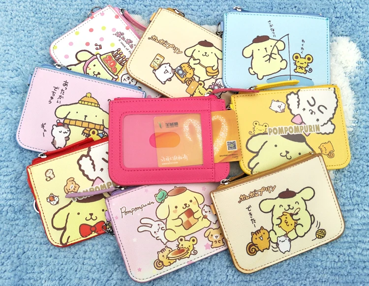 IVYYE PomPom Purin аниме oroll аниме, плюшевая визитница из искусственной кожи с мультяшным рисунком, Кредитные ID сумки на молнии, портмоне, автобус, карты, кошелек, детские подарки для девочек, Новинка