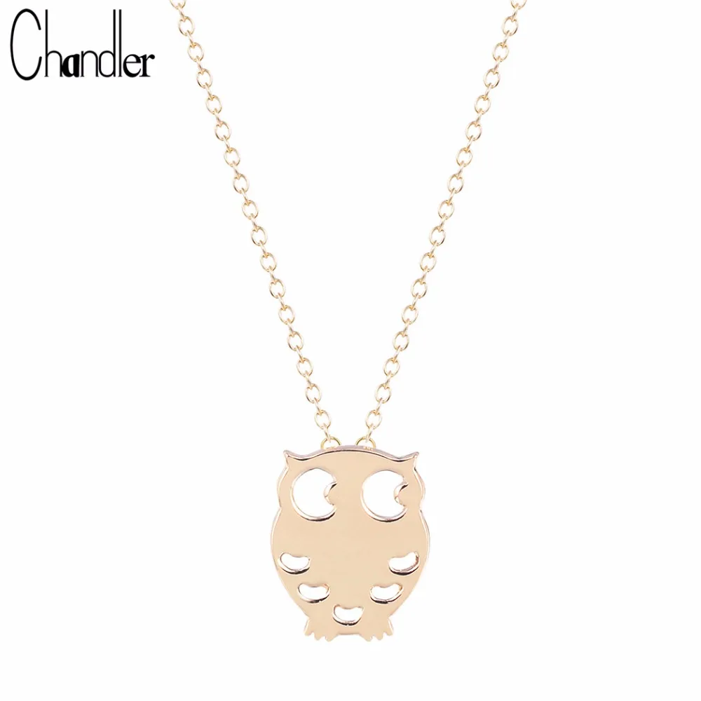 Чандлер 2017 Новый любовь покрытием Милая Ночная Сова кулон ожерелье для женщин