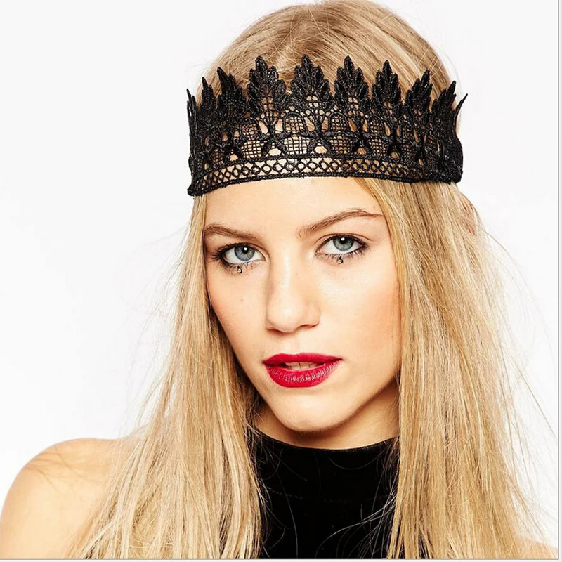 Фото Корона Европа и Америка Новая мода леди кружева повязка на голову | Аксессуары