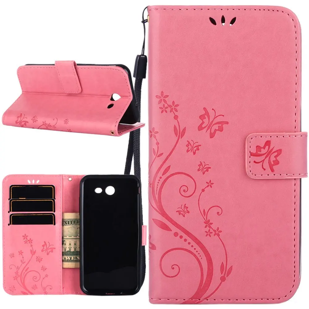 A3 A5 J1 J3 J5 J7 2015 2016 2017 кожаный чехол книжка с бабочкой бумажник для Samsung Galaxy S3 S4 S5 mini S6