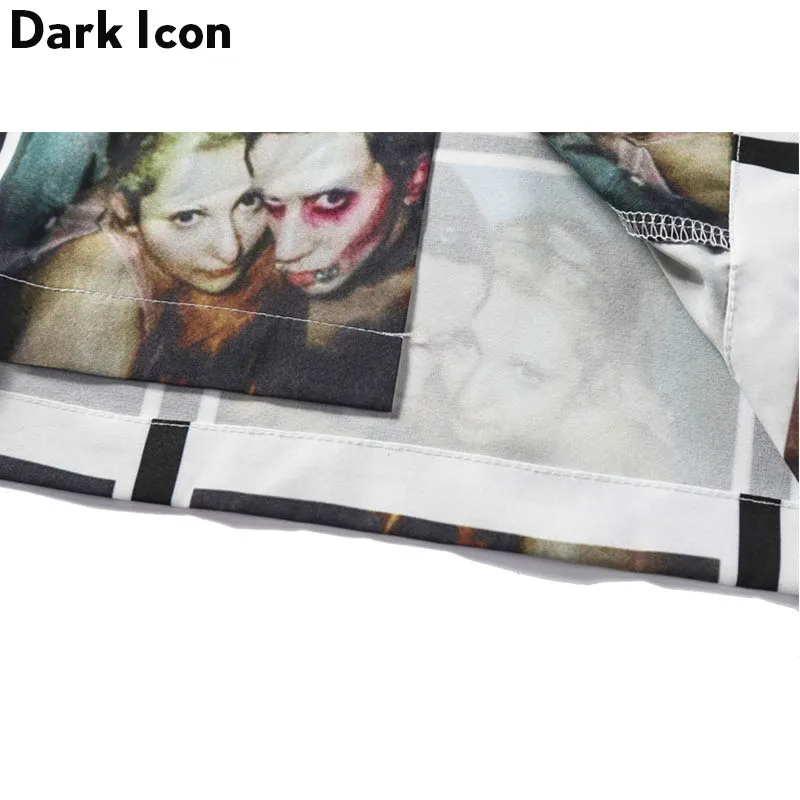 Dark Icon 3D Printing Vintage Shirts Men Summer Short Sleeve Men's Shirt Street Shirts for Men 2019