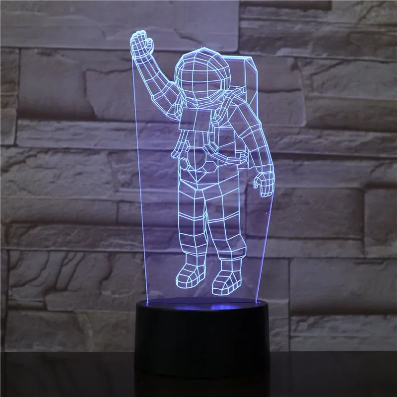 Космический астронавт, декоративный светильник, 3D ночник, USB осветитель, светодиодный светильник, многоцветная вспышка, рождественские подарки, детская игрушка