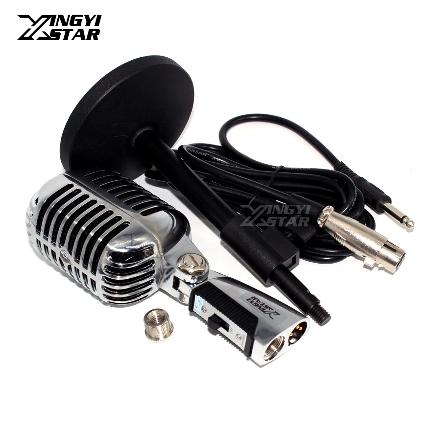 Профессиональный вокальный динамический микрофон винтажный проводной