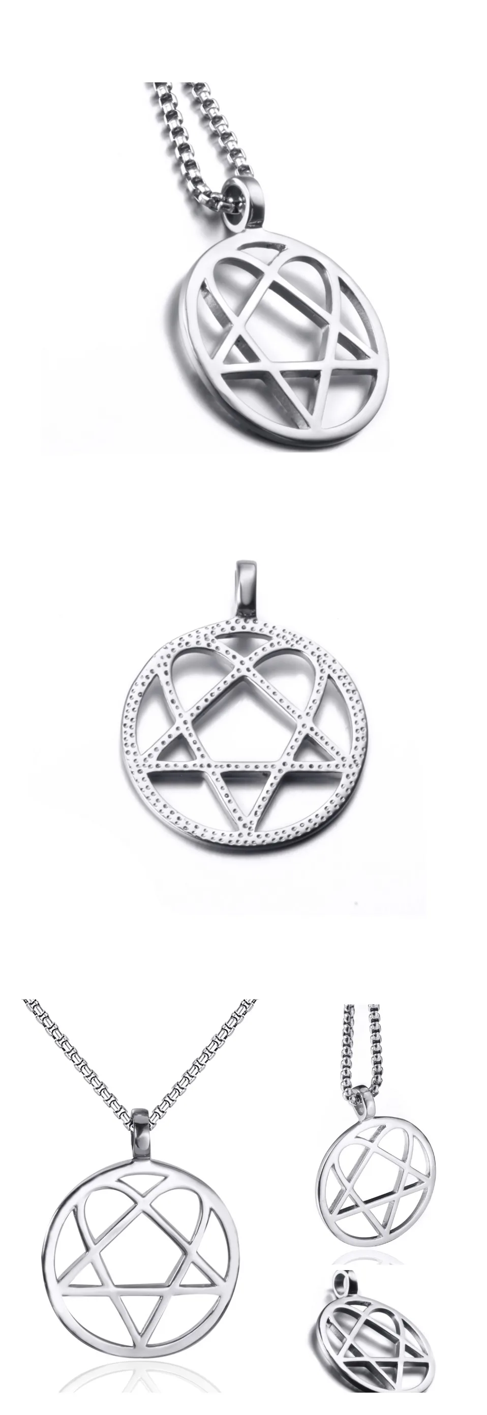 Ожерелье с подвеской из нержавеющей стали Heartagram Star Heart Him, Винтажные Ювелирные Изделия