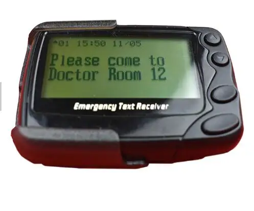 POCSAG Program Multifunction Wireless Beeper 4 or 8 lines Alpha-numeric Pager Emergency Text Receiver, Low Battery Alert