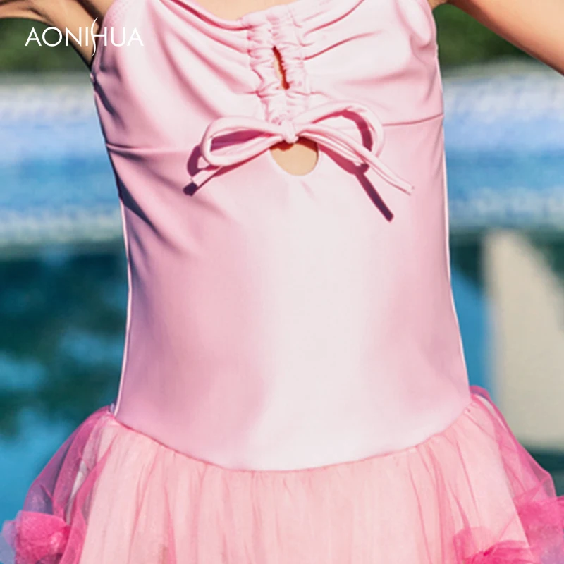 

AONIHUA Girls Two Pieces Suits For Swimming Children Polyester Swimwear Kids Bathing Suit Swim Wear Girl Swimsuits 2-12 Years