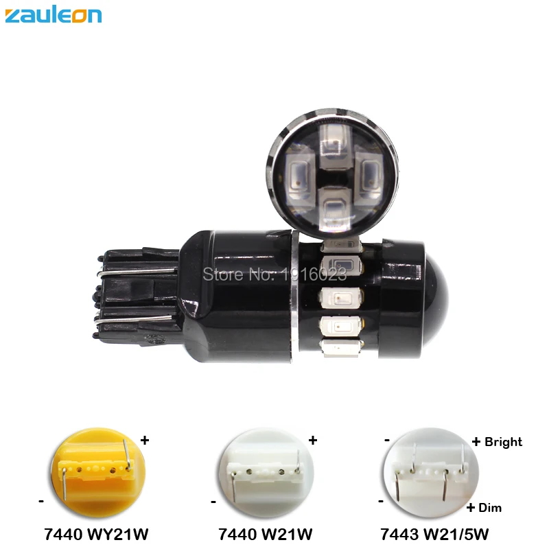 Zauleon 2 шт. T20 7440 7443 16SMD светодиодный 5730 W21W W21/5 Вт двойная нить красный остановка