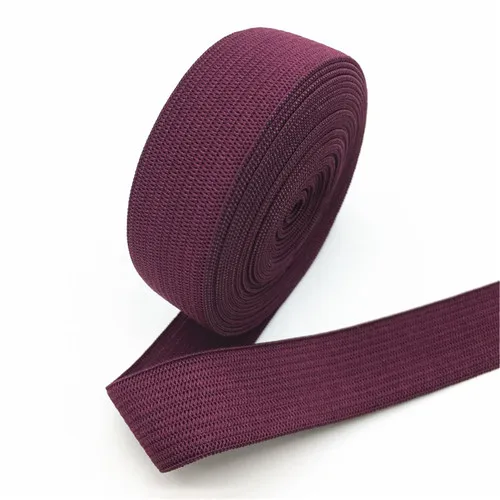Wine red 2 см эластичные ленты толстые гладкие плетеные нейлоновые эластичные ленты DIY швейная одежда кружевная отделка пояса аксессуары для одежды 1-2 метра - Цвет: Wine red