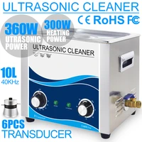 360w 10l ultrasonic cleaner stainless steel 304 bath ultrasound washer remove oil stain rust wax chains hardware dental car part