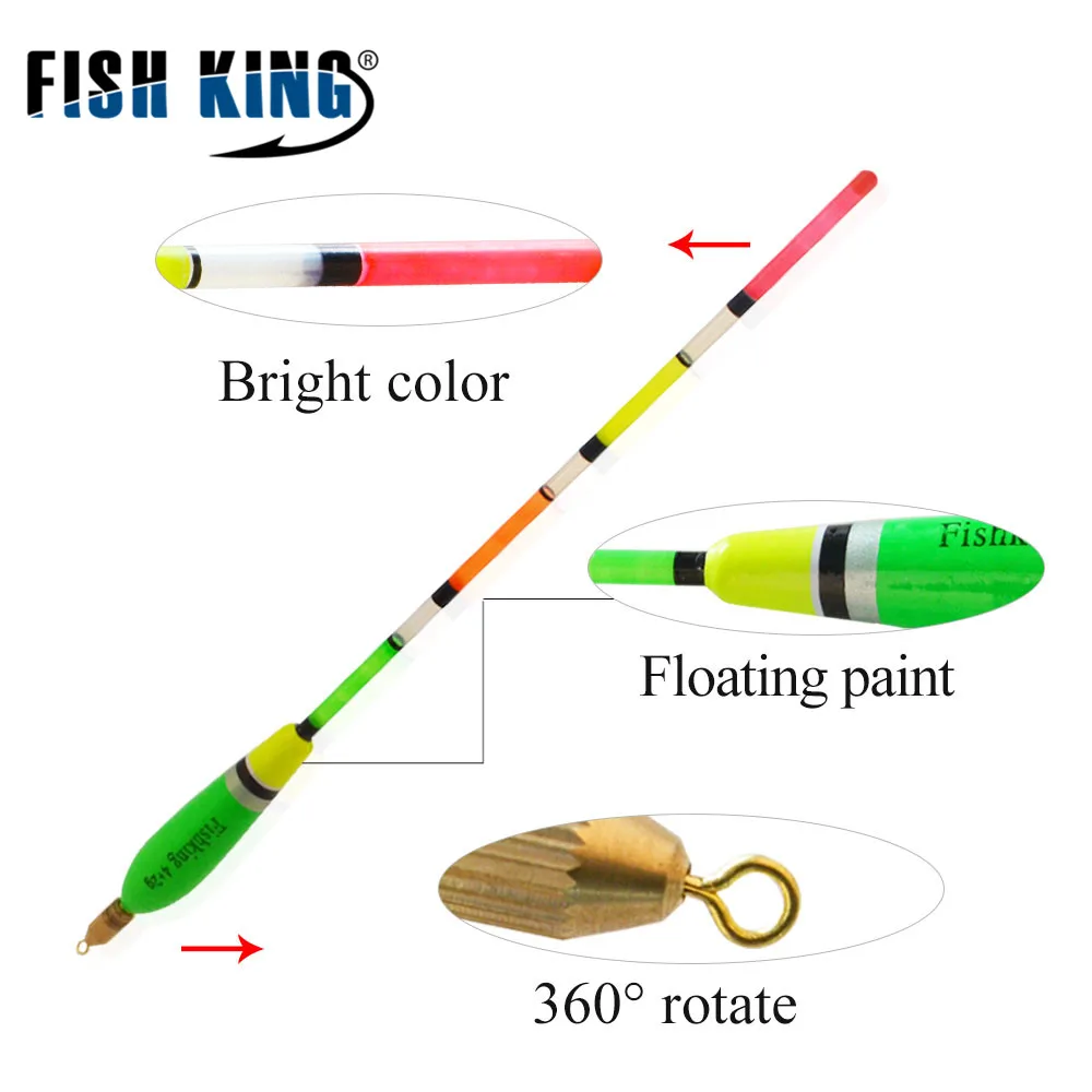 FISH KING 5 шт./лот 3 + 2 г 4 6 смешанных цветов Баргузинский пихт поплавок вертикальная