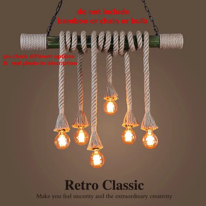 Подвесная лампа ручной работы в американском деревенском стиле с держателями