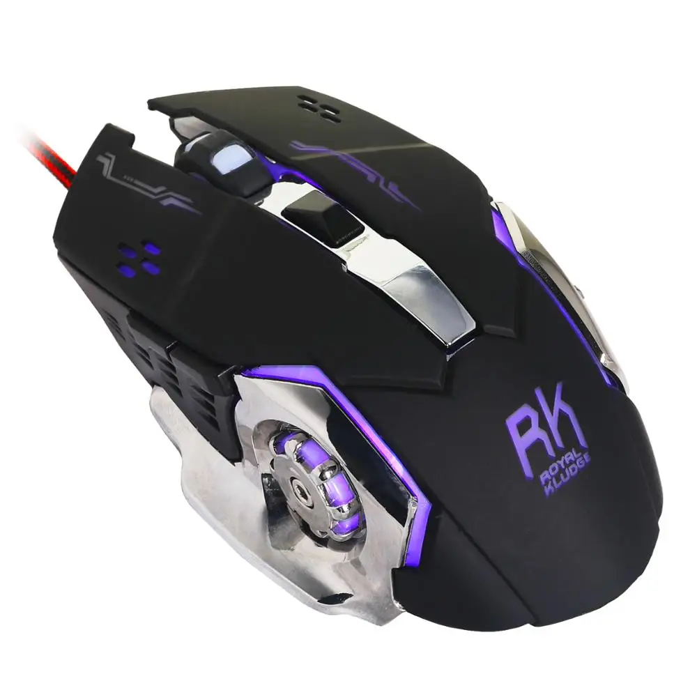 RK игровая мышь 4D 2400 dpi регулируемые проволочные оптические светодиодный компьютерные мыши USB кабель Бесшумная мышь для портативных ПК