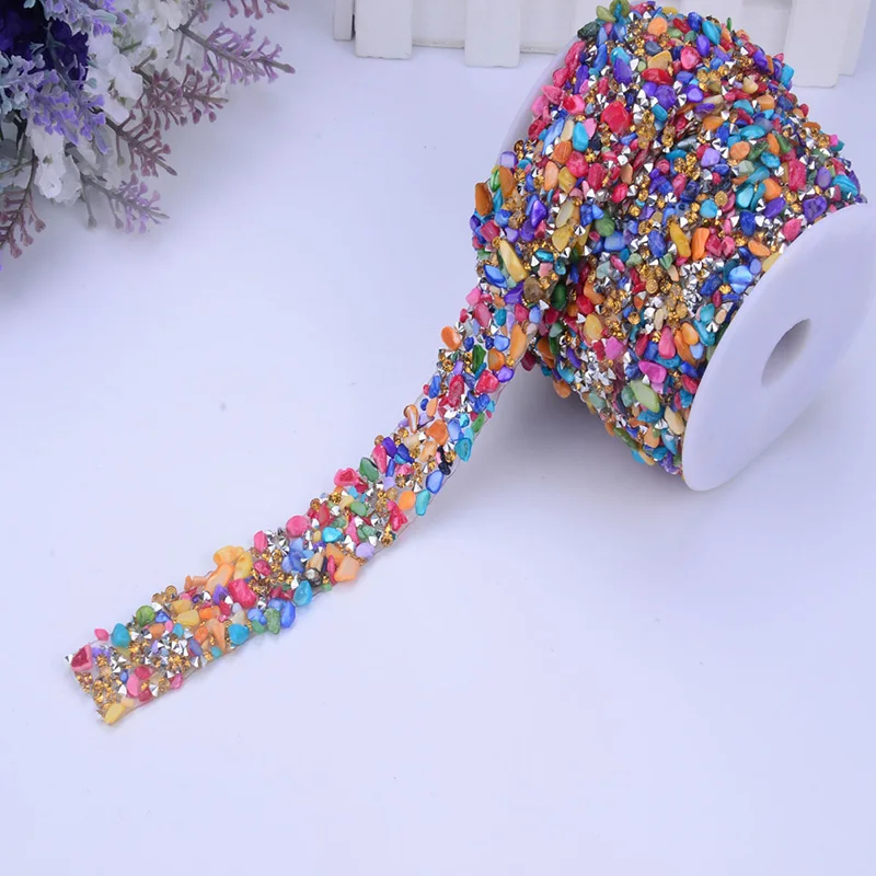1Meter Rhinestones Lace Trims Sew-on Crystal Chain Ribbons Tape Wedding Dress Party Home Decoration DIY Accessories | Дом и сад