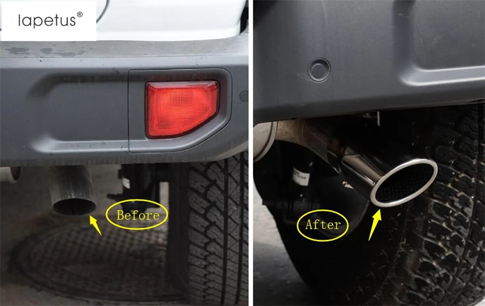 Lapetus аксессуары для Jeep Wrangler JL Задняя Крышка багажника наконечник выхлопной трубы украшения молдинг крышка комплект Отделка 1 шт