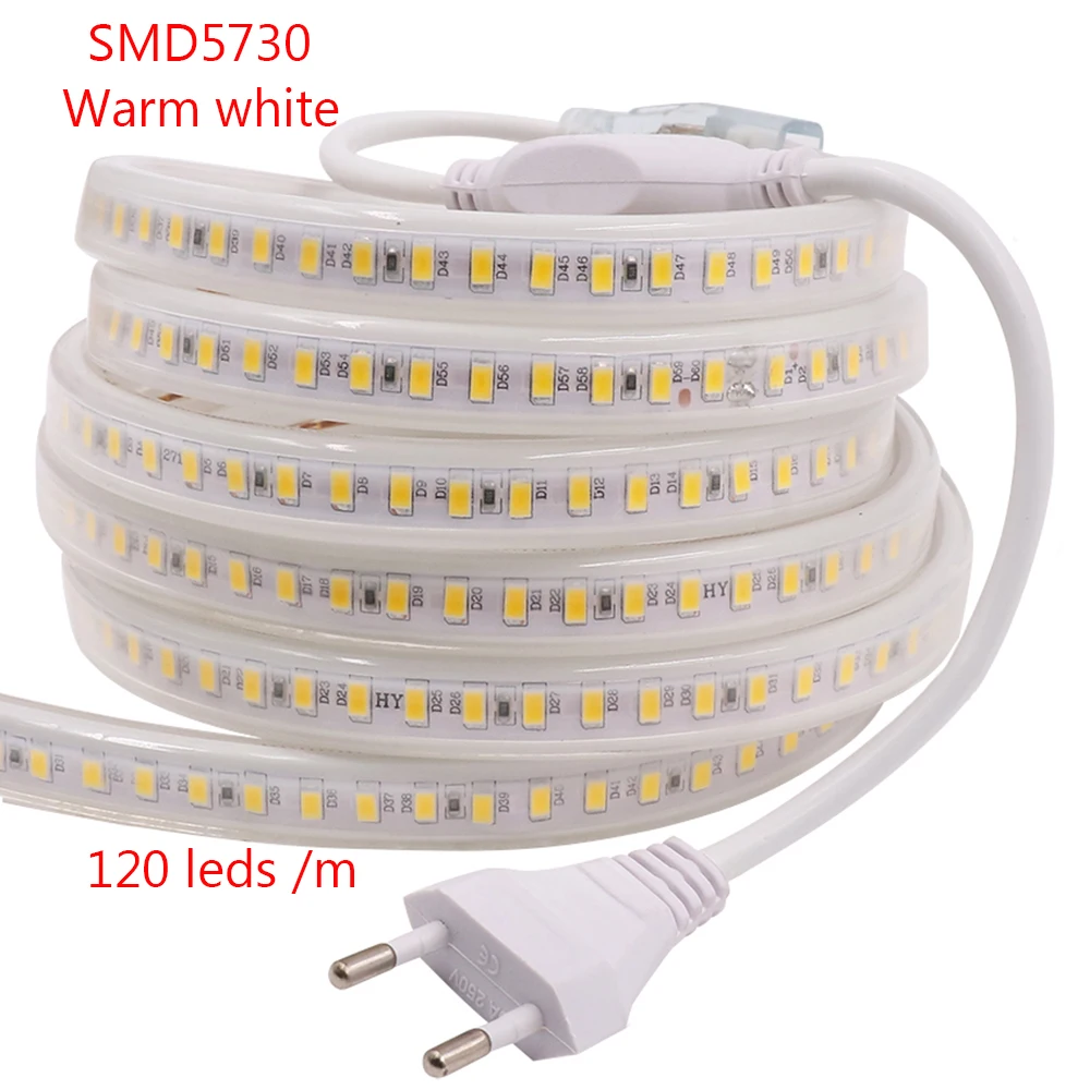 240 светодиодный s/m Светодиодные ленты SMD 5730 2835 5050 5630 220V 240V Водонепроницаемый светодиодный лента веревка светильник RGB теплый белый украшения дома светильник ing