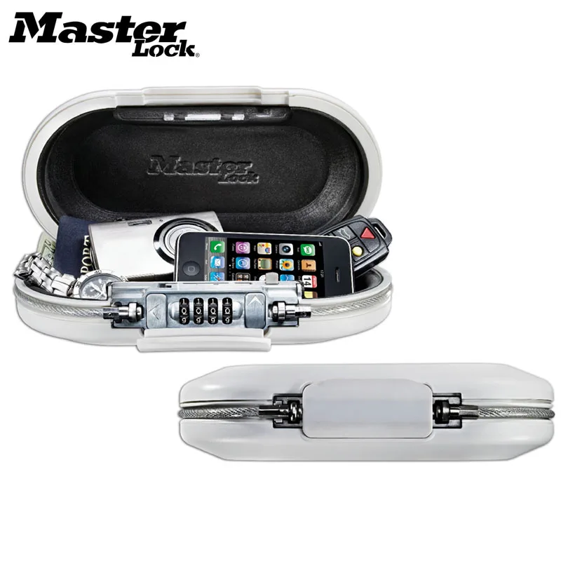 Переносной ящик с замком паролем Master Lock мини Сейф защитный проволочной веревкой