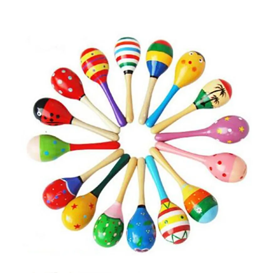 2017 # случайный цвет мини деревянный шар детские игрушки Ударные музыкальные