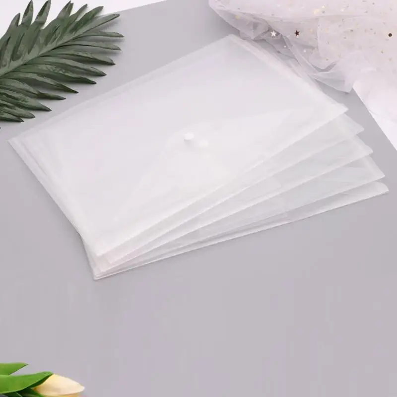 5PCS A4 Envelope Document Filing Bag File Holder with Snap Button Office Supplies Students Stationery Organizer storage bag