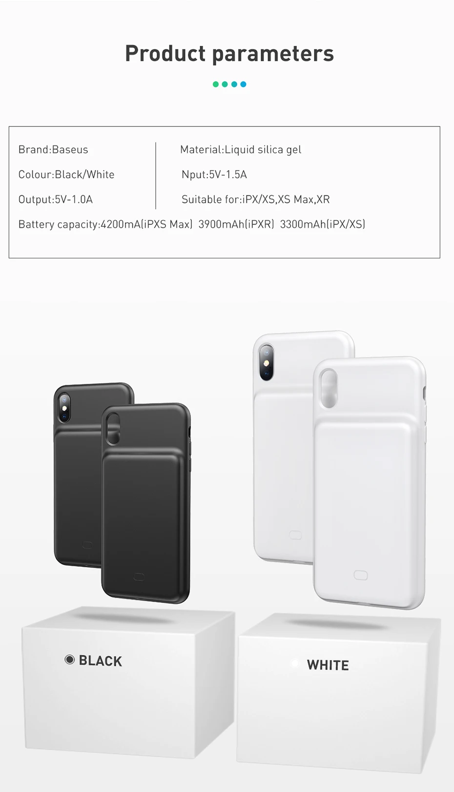 Baseus чехол для зарядного устройства для iPhone Xs Max XR Xs X супер тонкий кожаный чехол для внешних аккумуляторов Liqiod