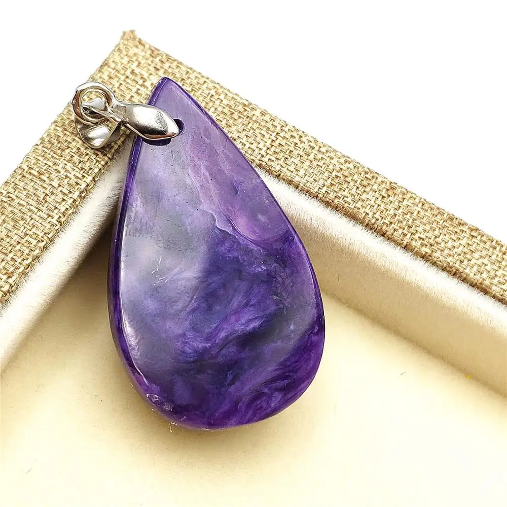 Новинка натуральный фиолетовый драгоценный камень Charoite женский и мужской кулон