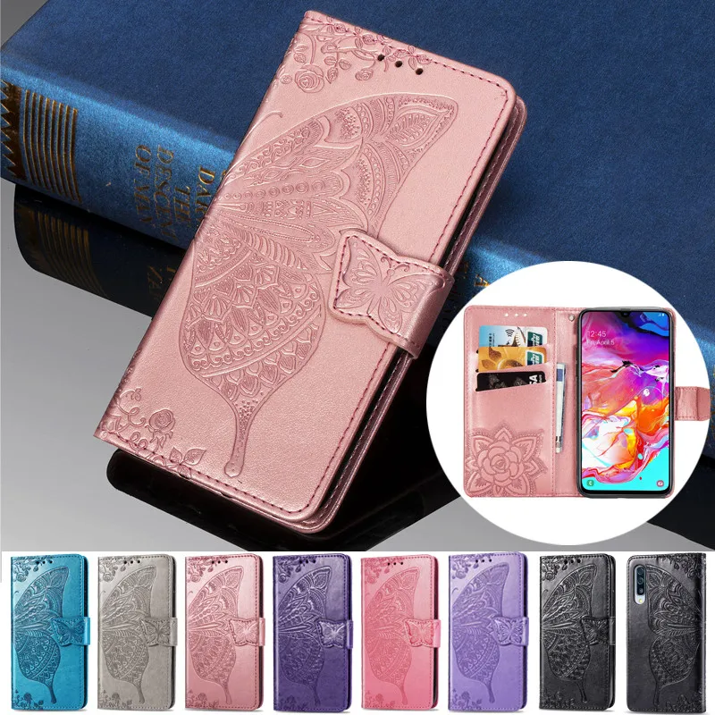 Кожаный чехол с рисунком бабочки для Samsung A80 чехол-бумажник Galaxy A20 Core A20E A10 A30 A40 A50 A60