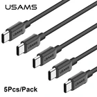 5 шт.лот USAMS Тип USB c Тип кабеля-C кабель для Samsung gaxaly S8 плюс Huawei Xiaomi mi6 MI5 OnePlus 5 USB -C Зарядное устройство кабель