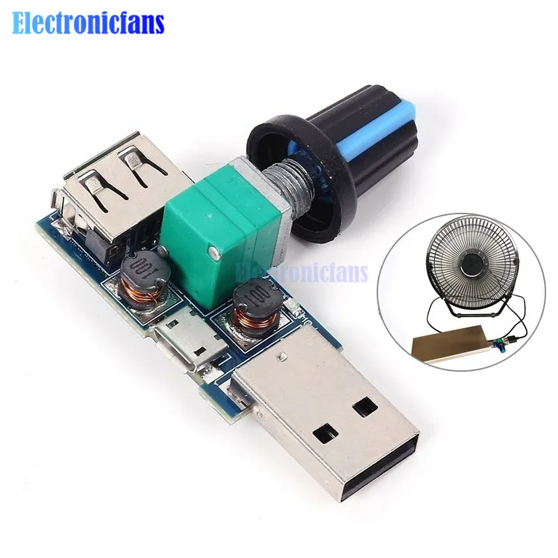 Бесступенчатый регулятор скорости вентилятора Micro USB постоянный ток 4 12 В до 2 5 8 в