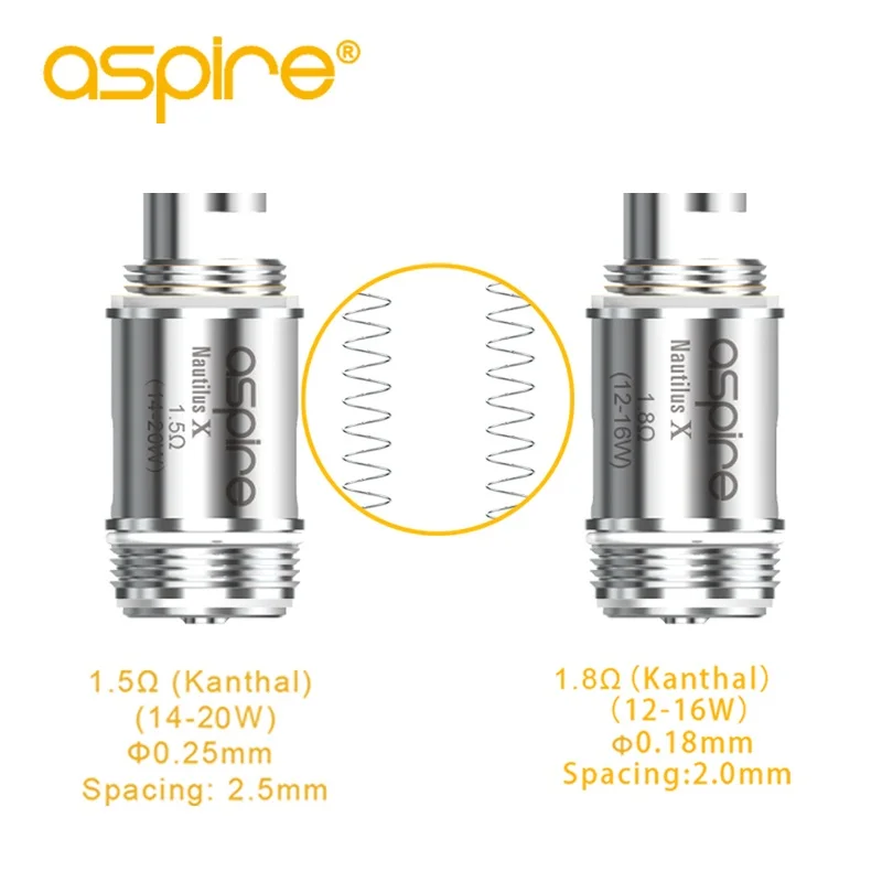 Сменные катушки для электронных сигарет Aspire Nautilus X U Tech 5 шт. 1 ом1 8 Ом подходят