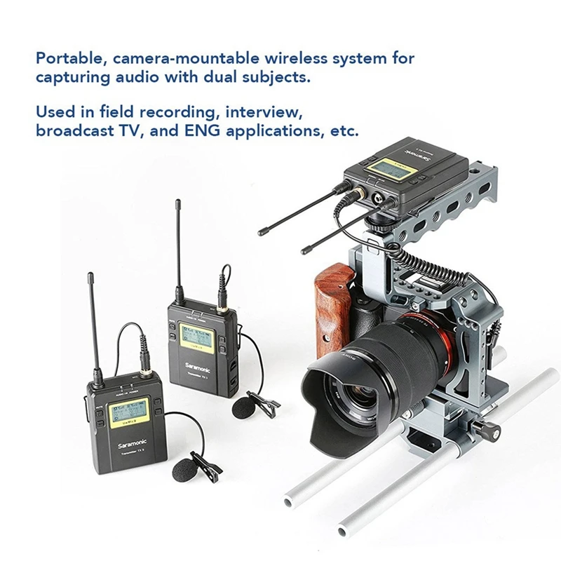 Saramonic Uwmic9 96 канальный Uhf Беспроводной петличный микрофон Системы два передатчика