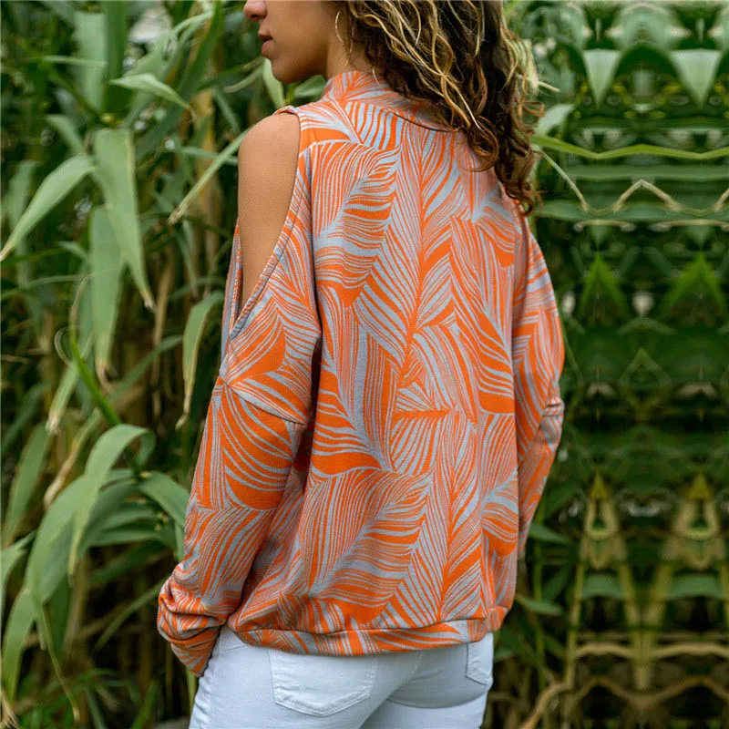 Женская футболка Осенний пуловер с высоким воротником полосатая рубашка