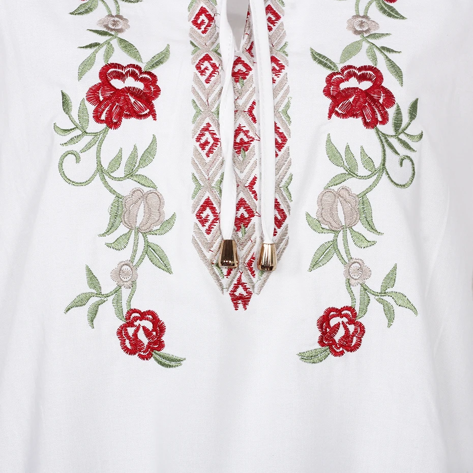 Цветочной вышивкой платья для Для женщин Лето 2018 Новые поступления 3/4 рукав